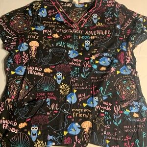 Disney Finding Nemo Underwater Adventure Scrub Top